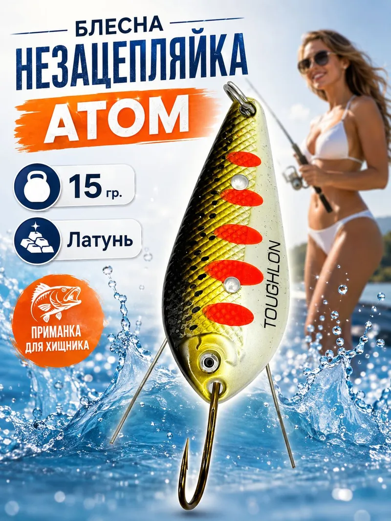 Блесна незацепляйка колебалка атом на щуку, жереха и судака