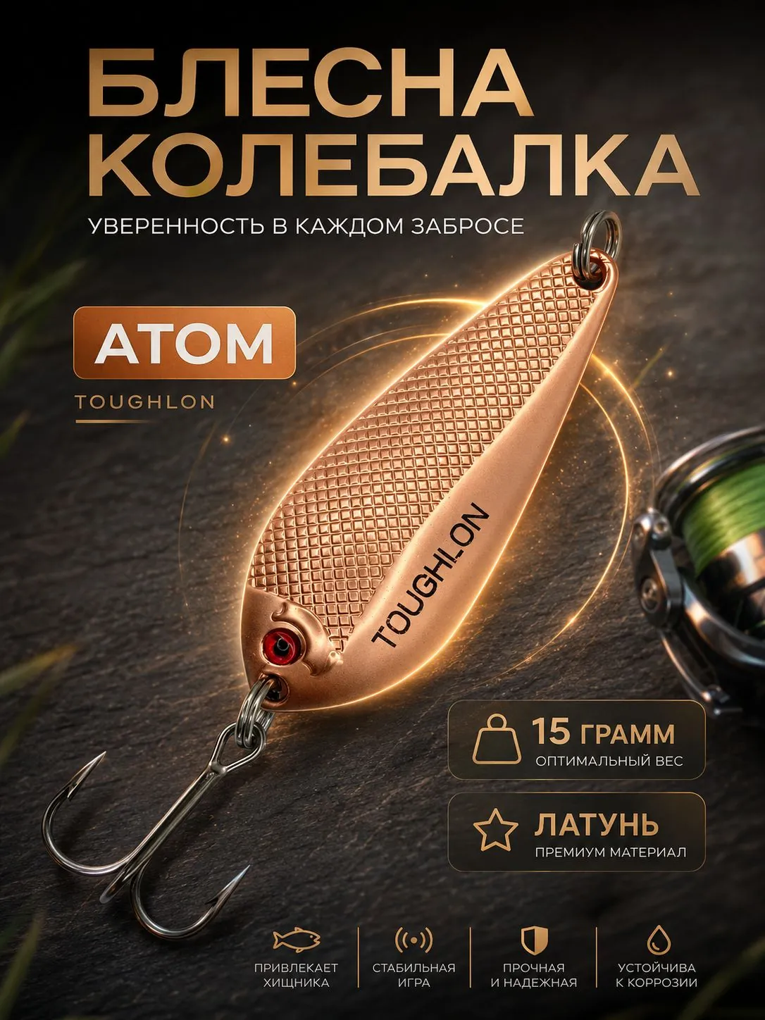 Блесна колебалка атом на щуку и судака