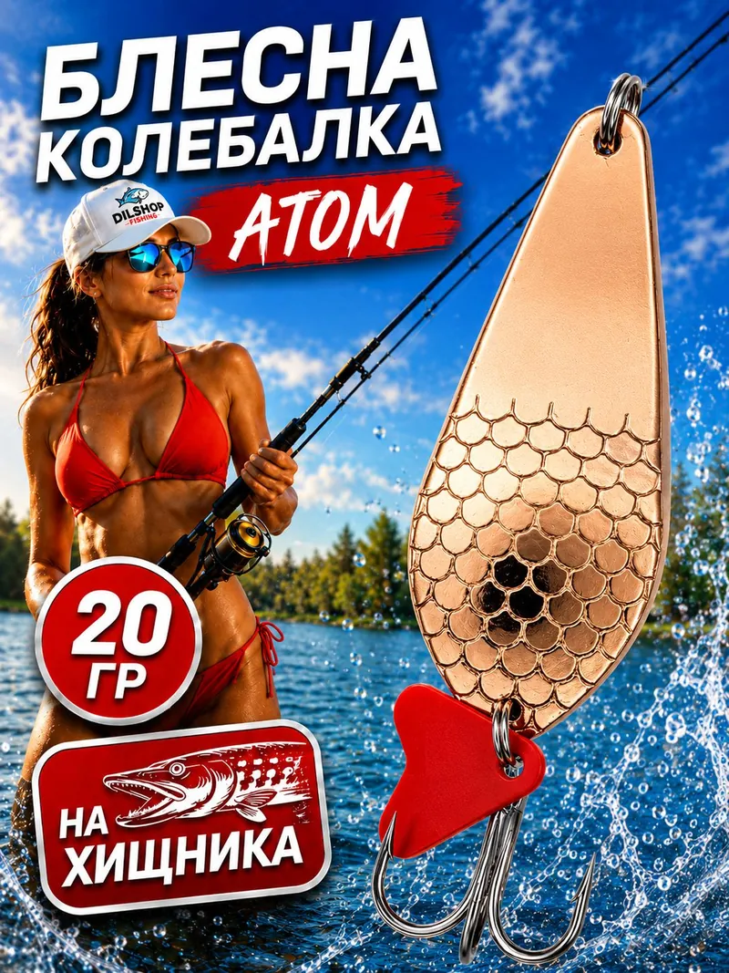 Блесна колебалка атом на щуку и судака